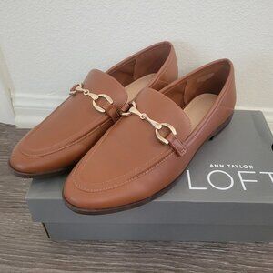 EUC-Anne Taylor Loft Horsebit Loafers Brown Women's 8.5